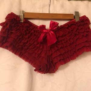 Red ruffled lingerie shorts!